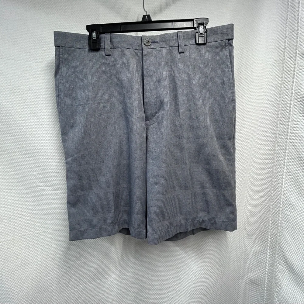 Haggar‎ Blue Flat Front Shorts Tailored Style 34 Comfort Stretch Waist